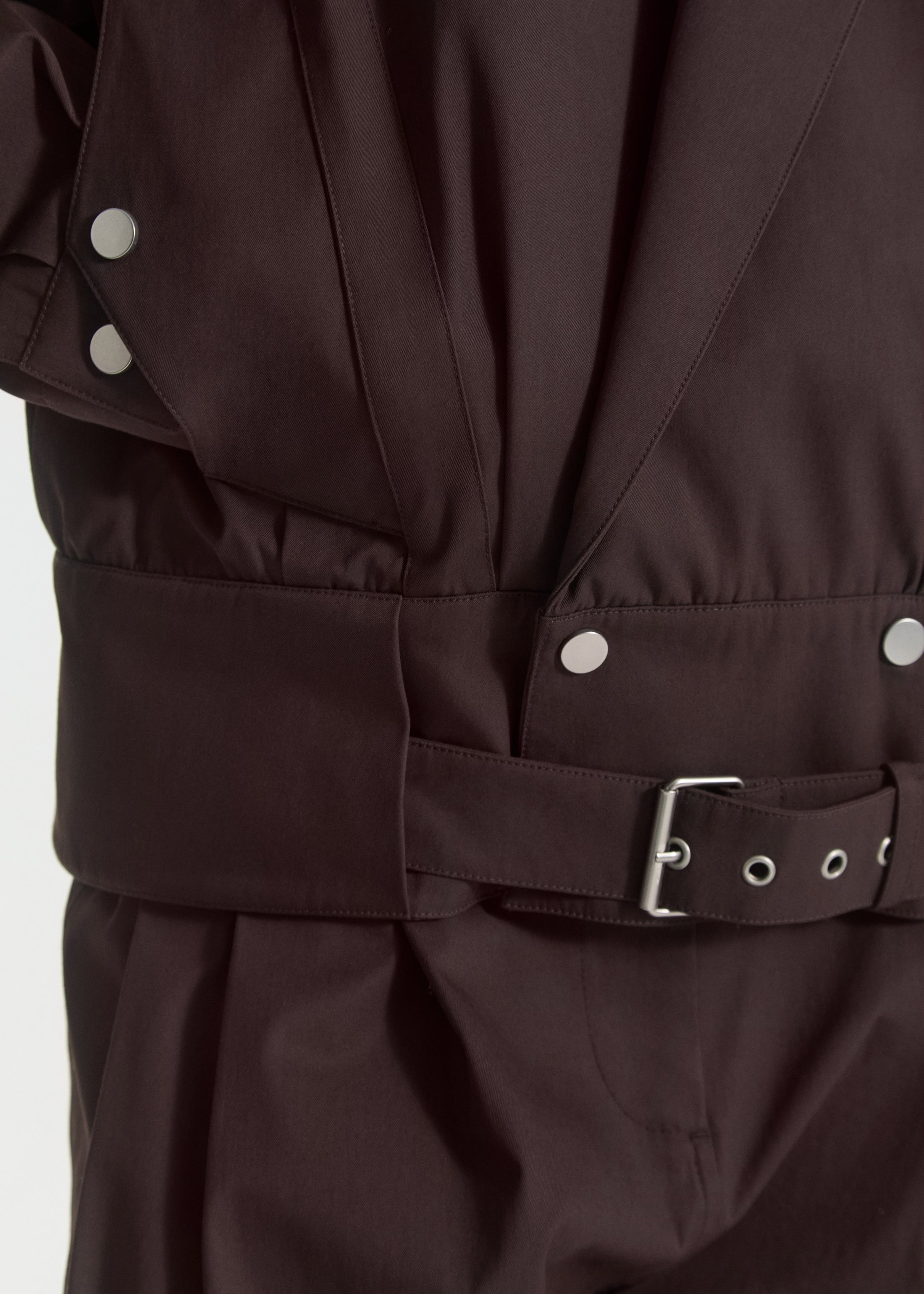 Tapered Sport Jacket in Cotton Twill - Chocolate