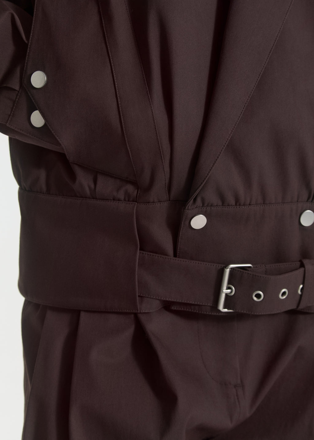 Tapered Sport Jacket in Cotton Twill - Chocolate - CO