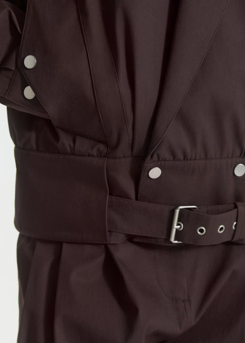 Tapered Sport Jacket in Cotton Twill - Chocolate, image 5 of 6