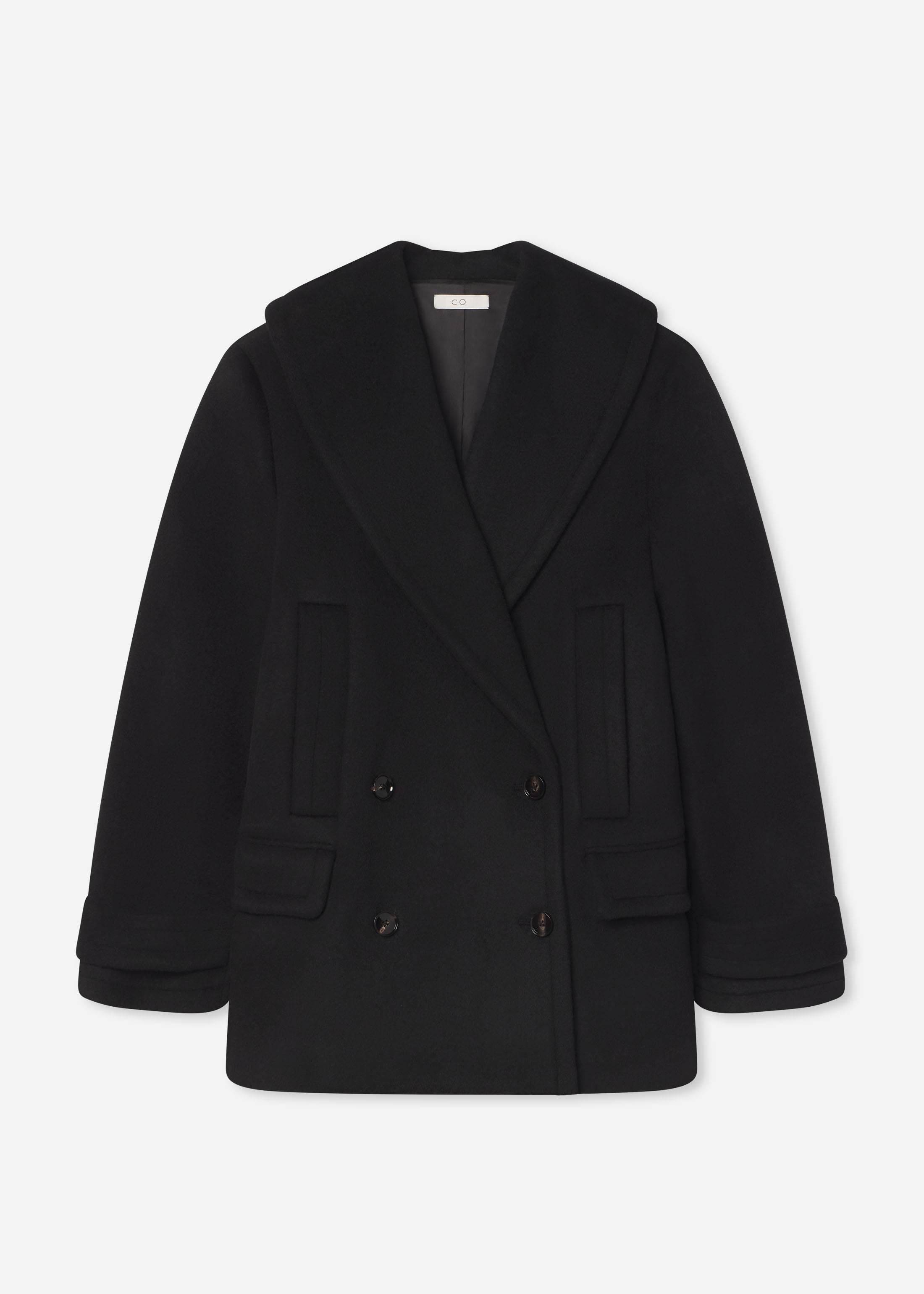 Shawl Collar Jacket in Melton Wool - Black, image 5 of 5