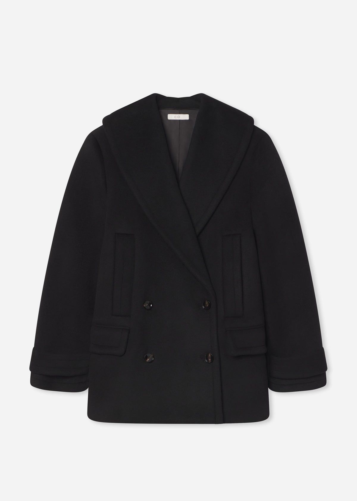 Shawl Collar Jacket in Melton Wool - Black, image 5 of 5