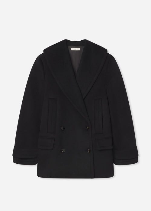 Shawl Collar Jacket in Melton Wool - Black, image 5 of 5