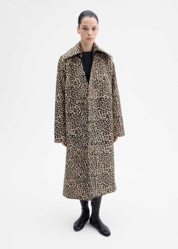 Leather Leopard Coat in Calf Hair - Leopard - CO