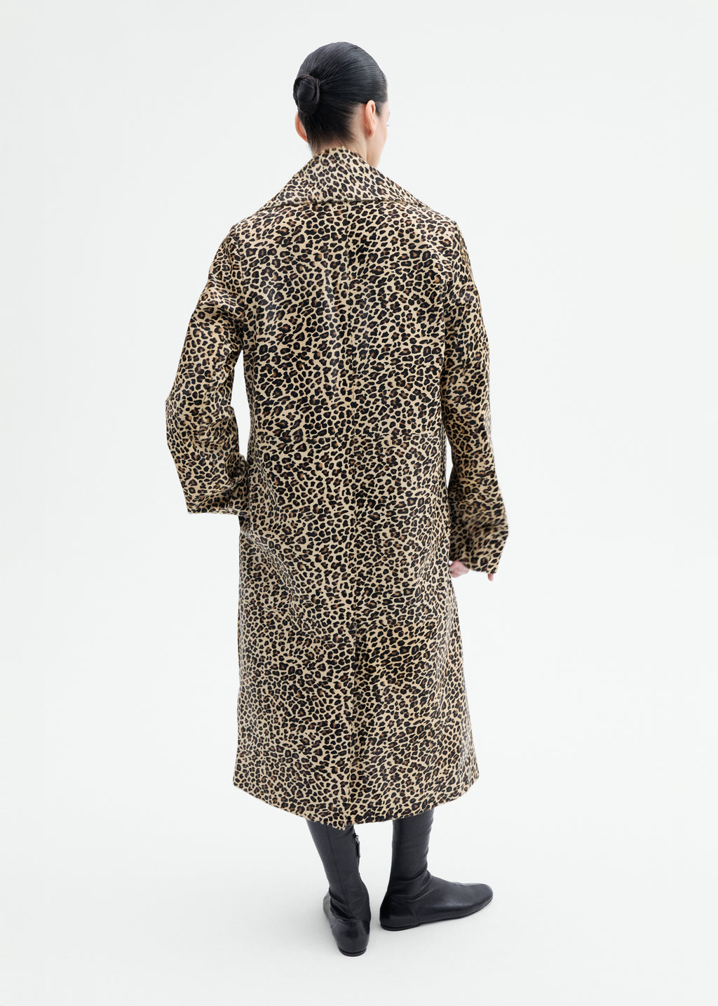 Leather Leopard Coat in Calf Hair - Leopard - CO