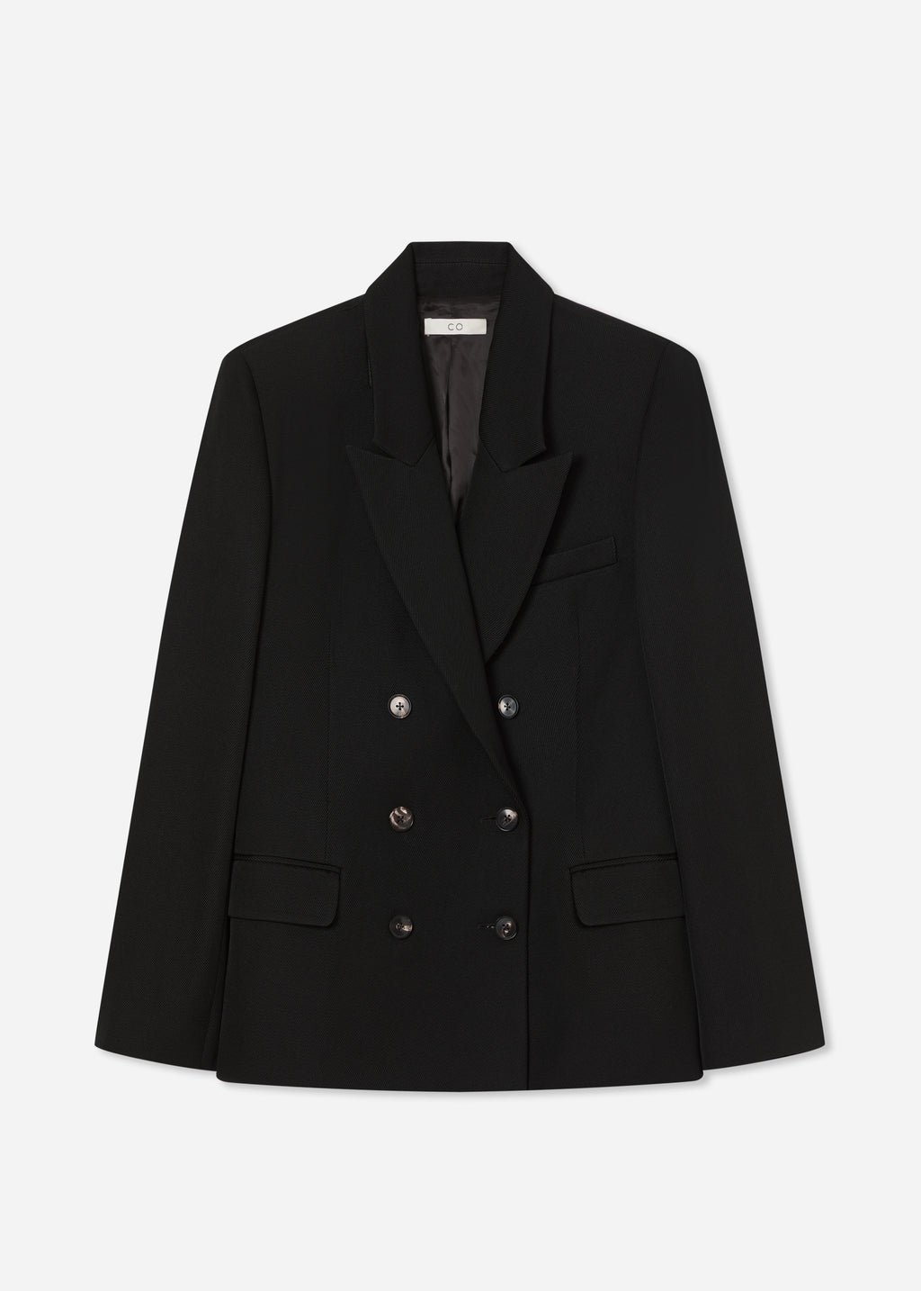 Textured Tuxedo Blazer in Virgin Wool - Black - CO