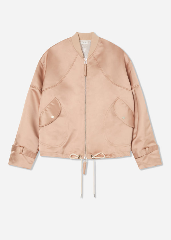 Sports Bomber in Duchess Satin - Champagne - CO