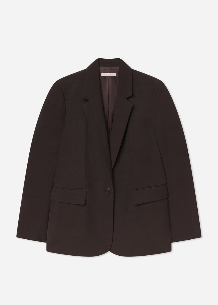 Boyfriend Blazer in Linen - Chocolate, image 5 of 5