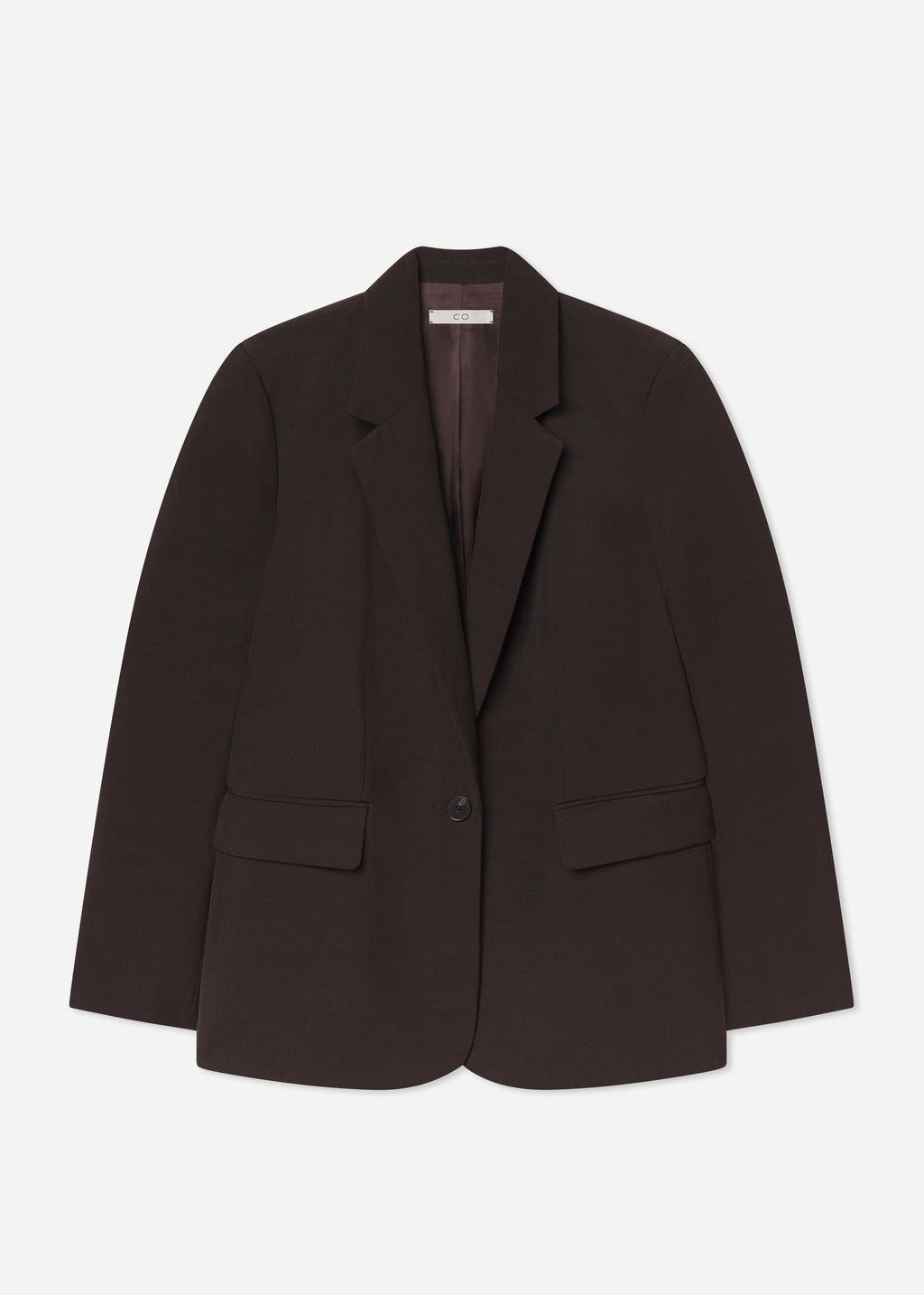 Boyfriend Blazer in Linen - Chocolate - CO