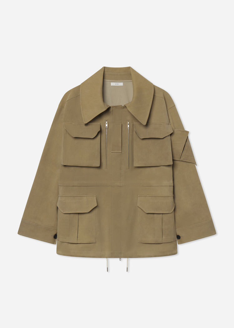 Military Jacket in Cold Dye Cotton - Khaki, image 5 of 5