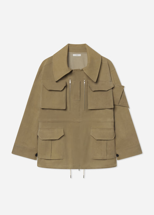 Military Jacket in Cold Dye Cotton - Khaki, image 5 of 5