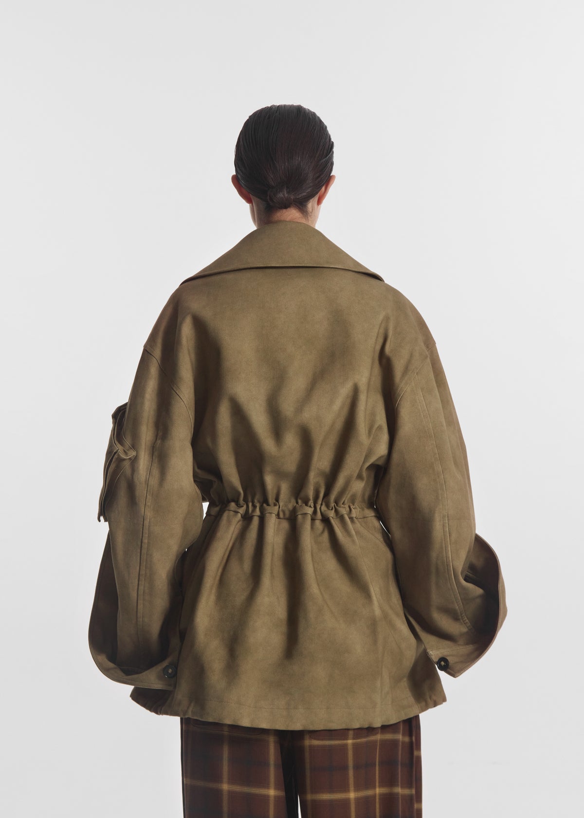 Military Jacket in Cold Dye Cotton - Khaki, image 3 of 5