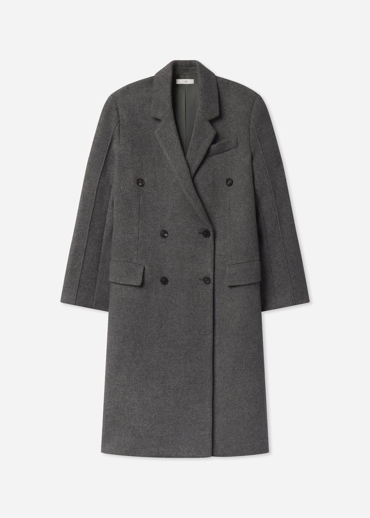 Oversized Double Breasted Coat in Wool Cashmere - Grey, image 8 of 8