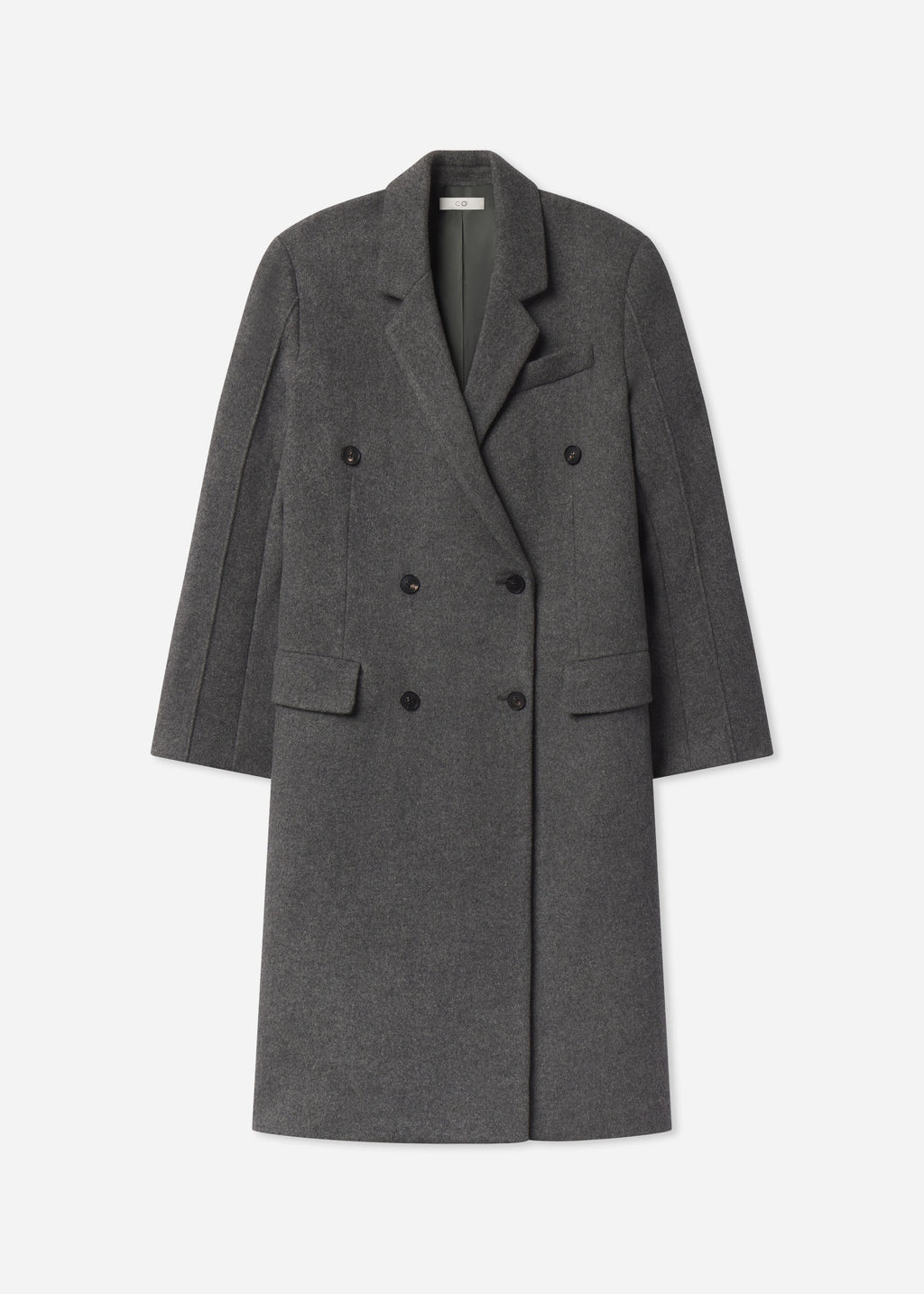 Oversized Double Breasted Coat in Wool Cashmere - Grey, image 8 of 8