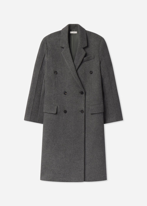 Oversized Double Breasted Coat in Wool Cashmere - Grey, image 8 of 8