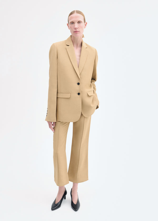 Structured Single-Breasted Blazer - Camel - CO