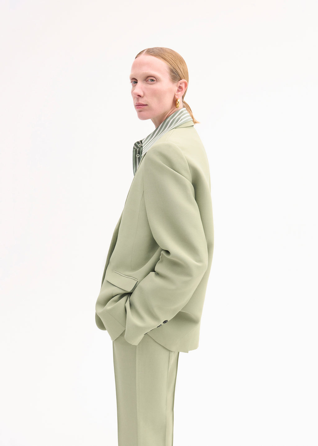 Structured Single-Breasted Blazer - Tea - CO