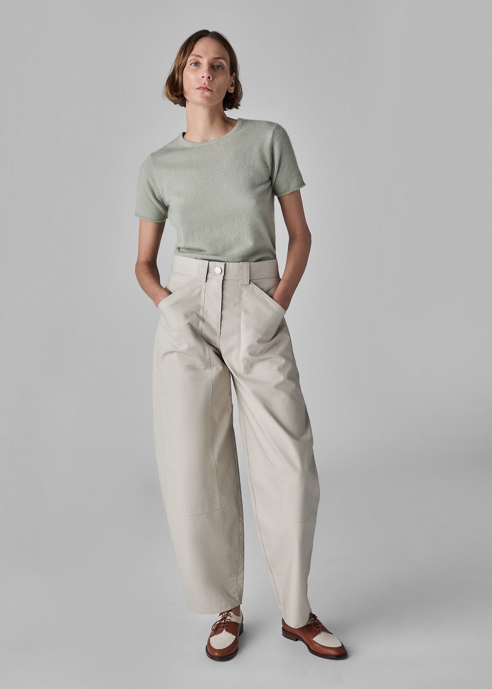 Boxy Tee in Cashmere Silk - Light Green - CO