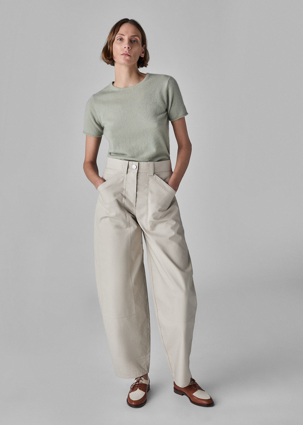 Patch Pant in Cotton Twill - Beige - CO