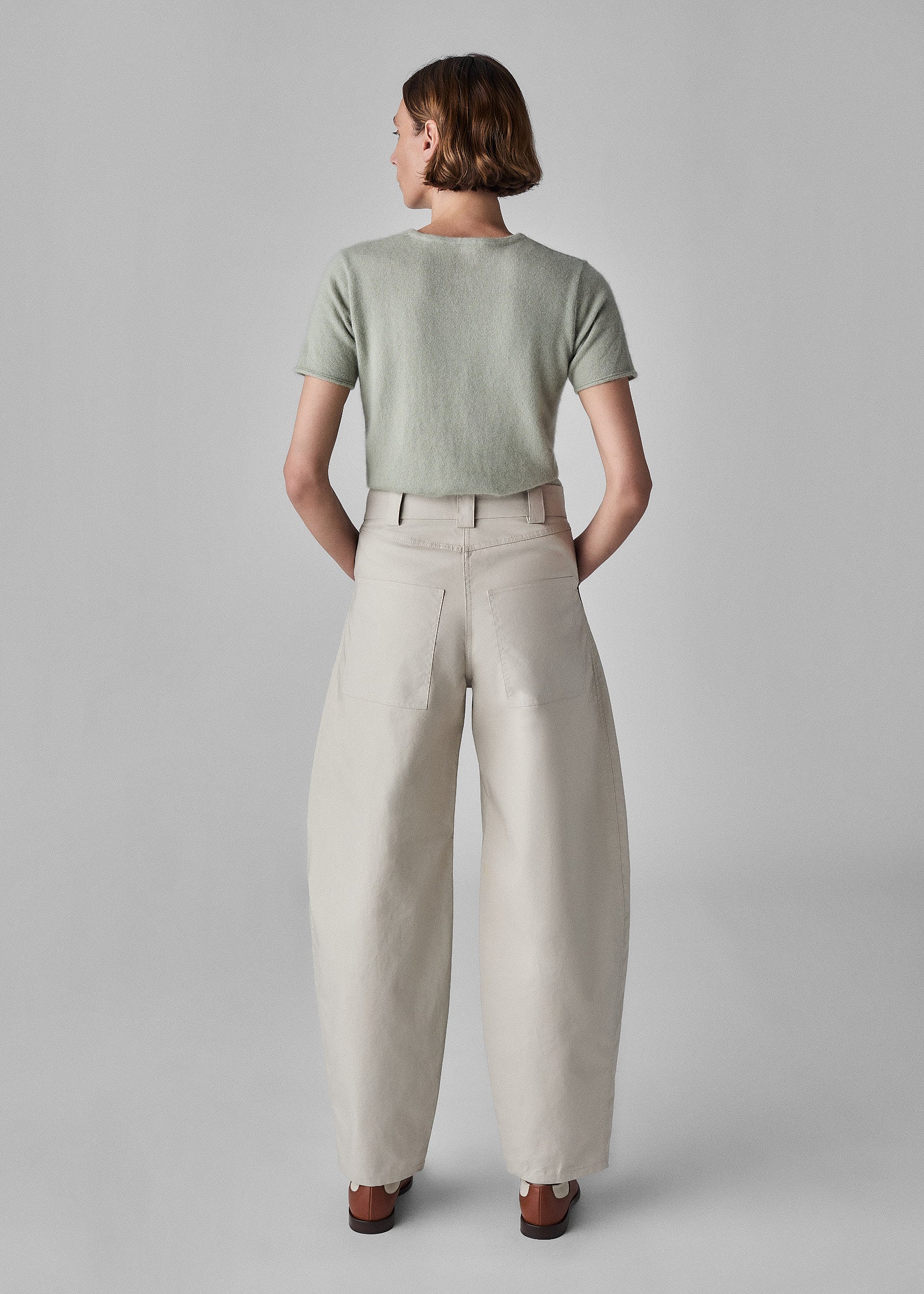 Boxy Tee in Cashmere Silk - Light Green