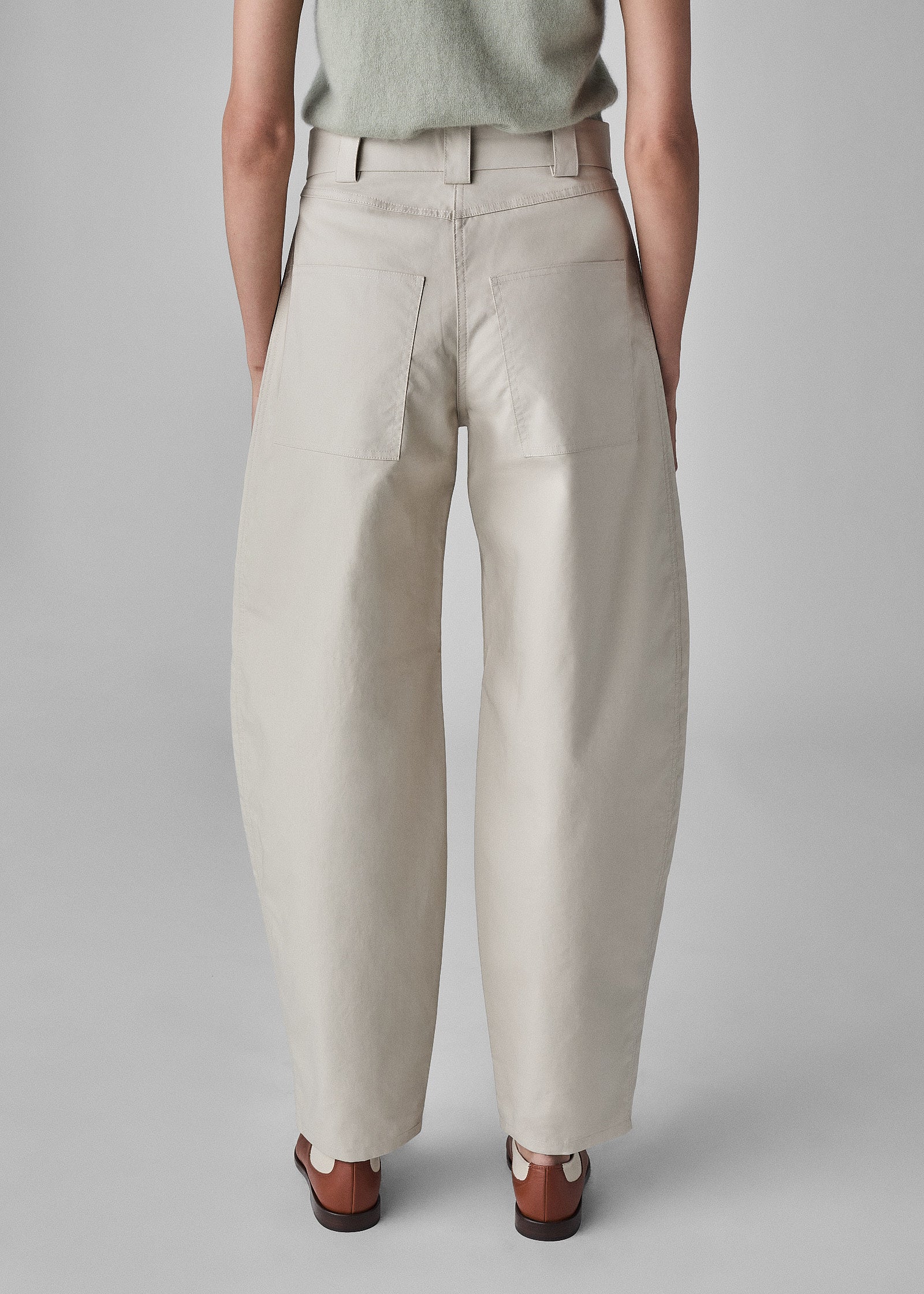 Patch Pant in Cotton Twill - Beige