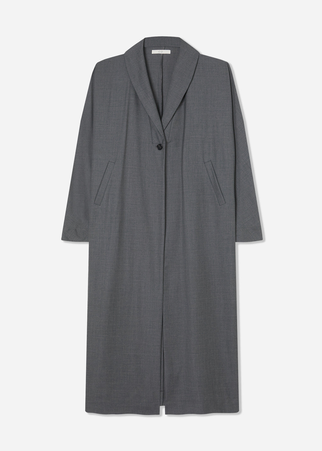Batwing Shawl Coat in Melange Wool - Grey Melange - CO
