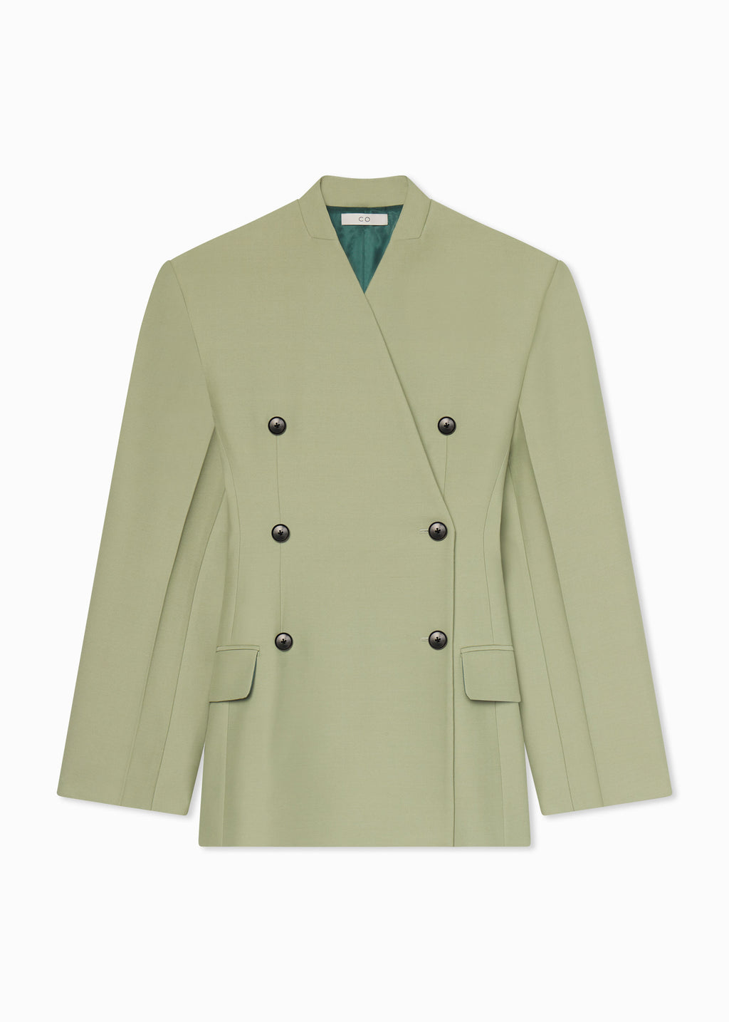 Sculptural Collarless Jacket - Tea - CO
