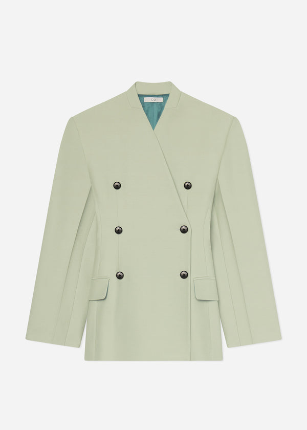Sculptural Collarless Jacket - Tea - CO