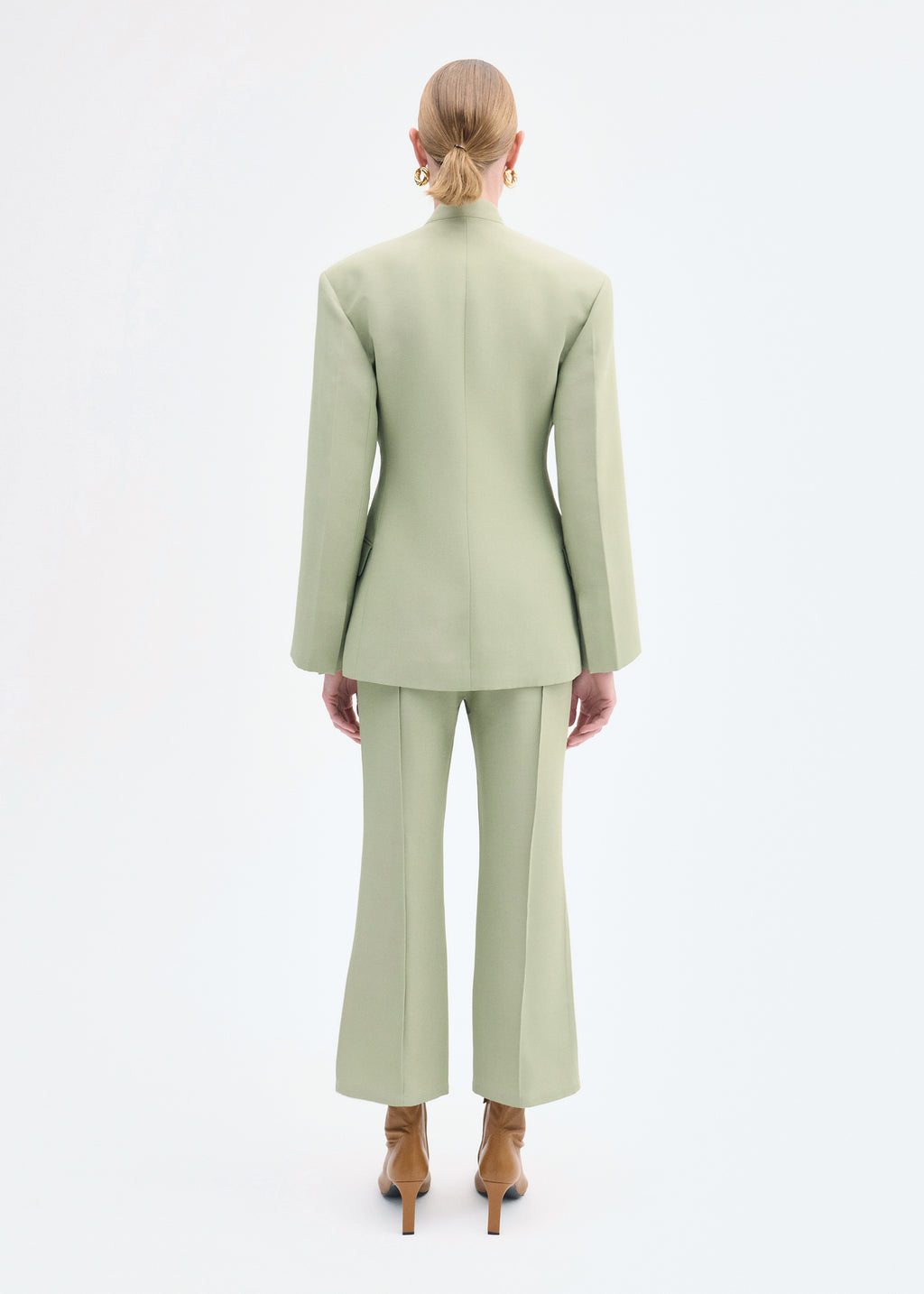 Sculptural Collarless Jacket - Tea - CO