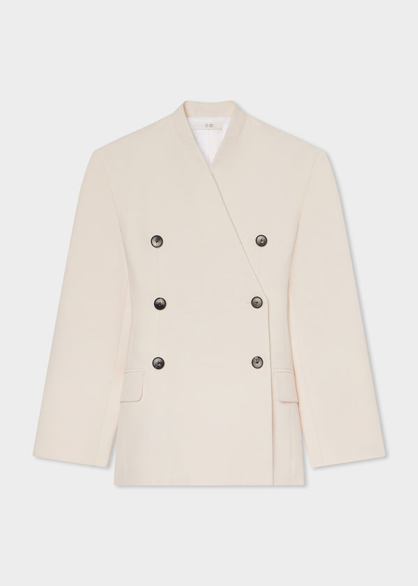 Sculptural Collarless Jacket - Pink - CO