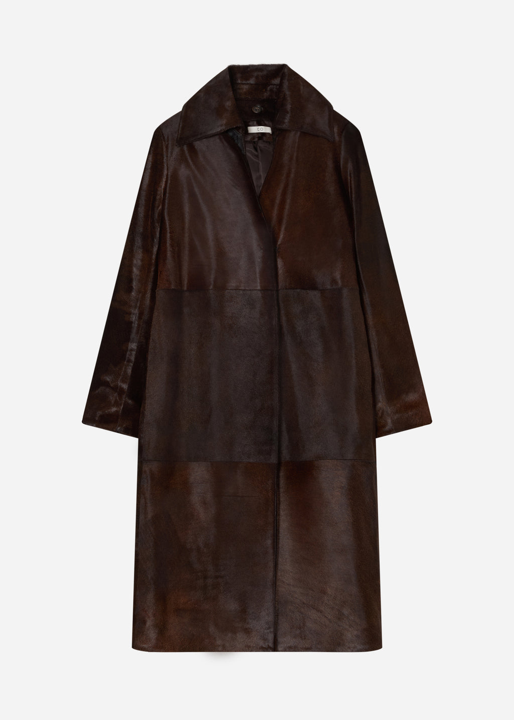 Polished Calf Hair Coat in Chocolate - Chocolate - CO