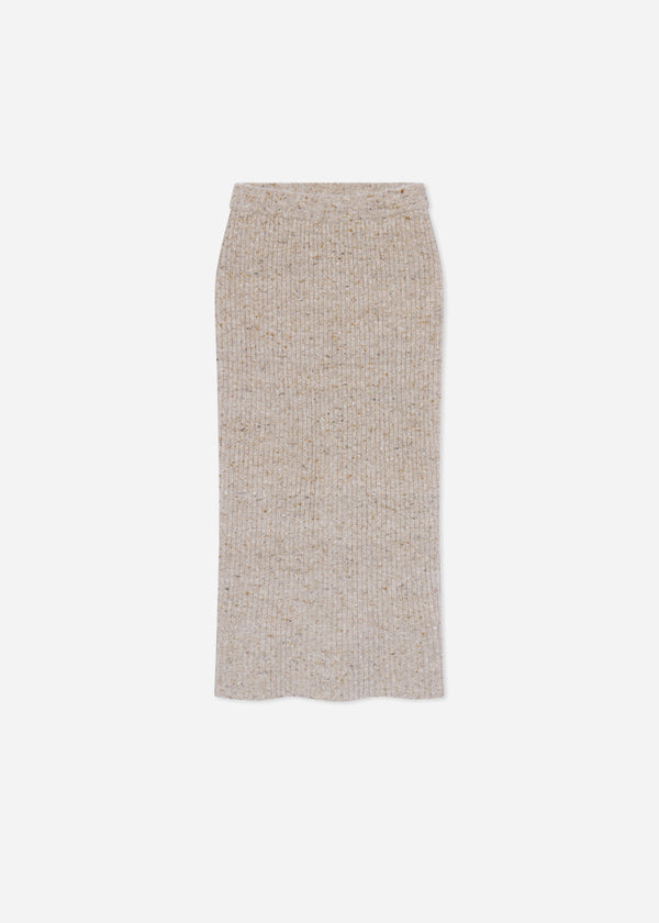 Midi Knit Skirt in Wool Cashmere - Antelope - CO