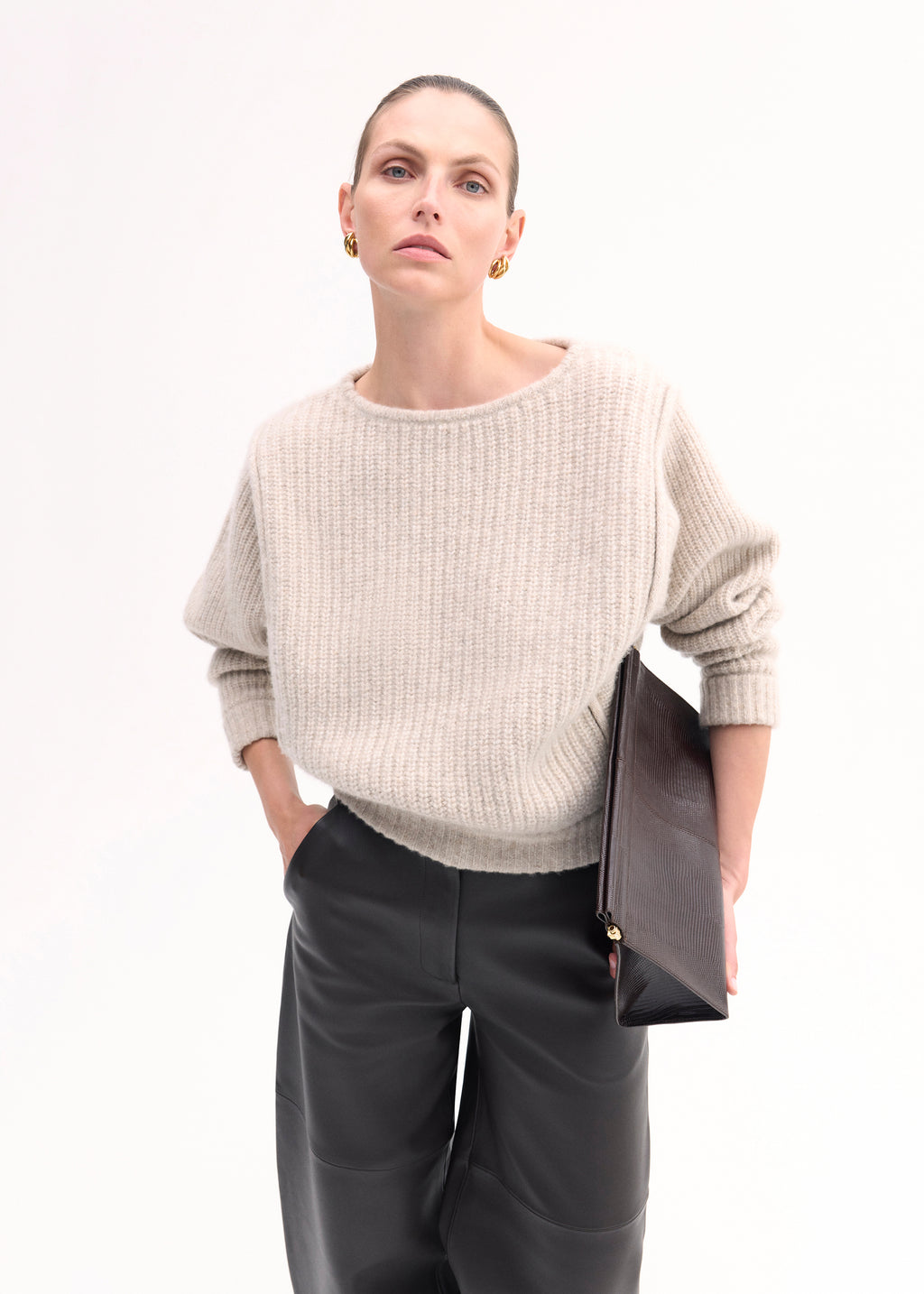 Batwing Sweater in Silk Cashmere -  Arctic - CO
