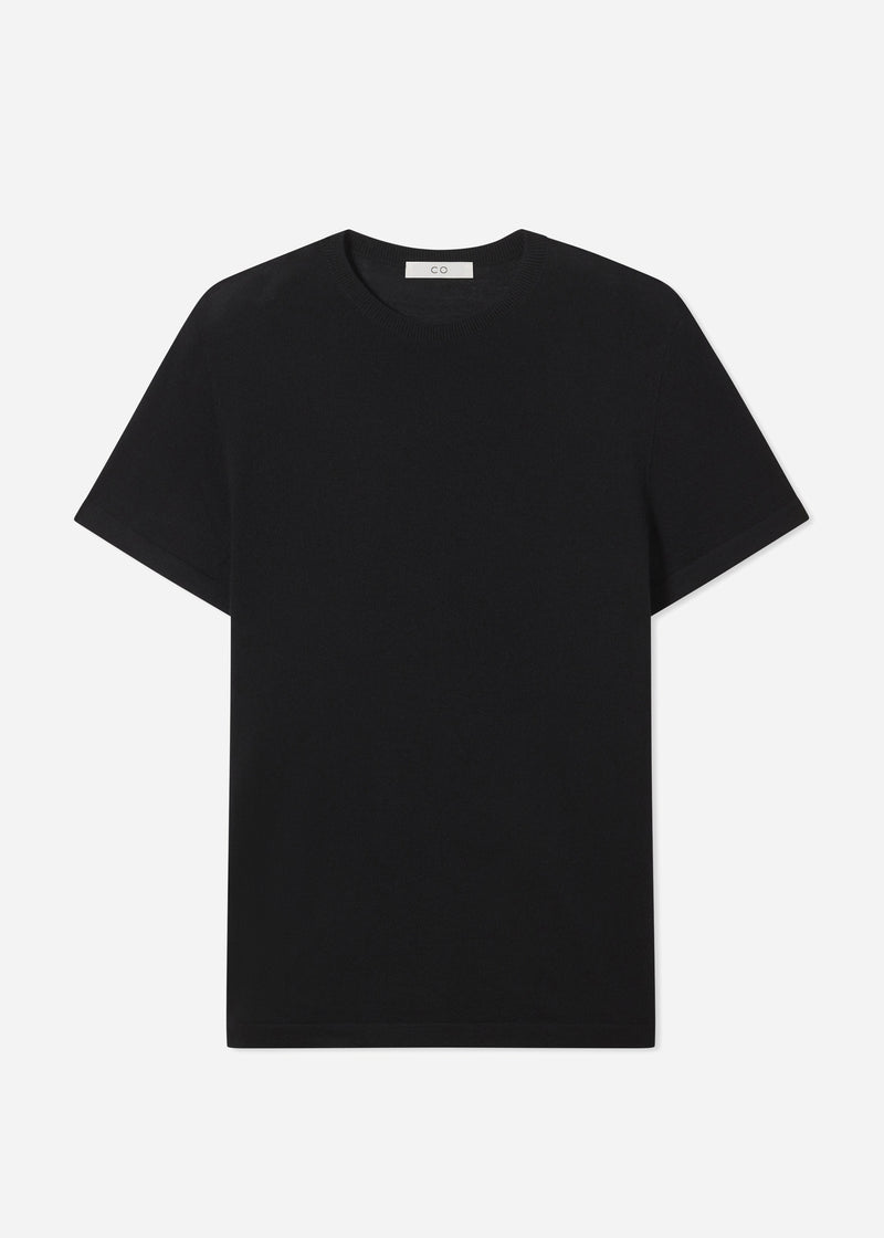 T-Shirt in Fine Cashmere - Black - CO
