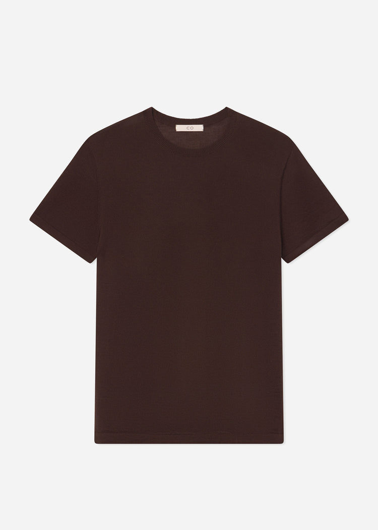 T-Shirt in Fine Cashmere - Chocolate, image 4 of 4