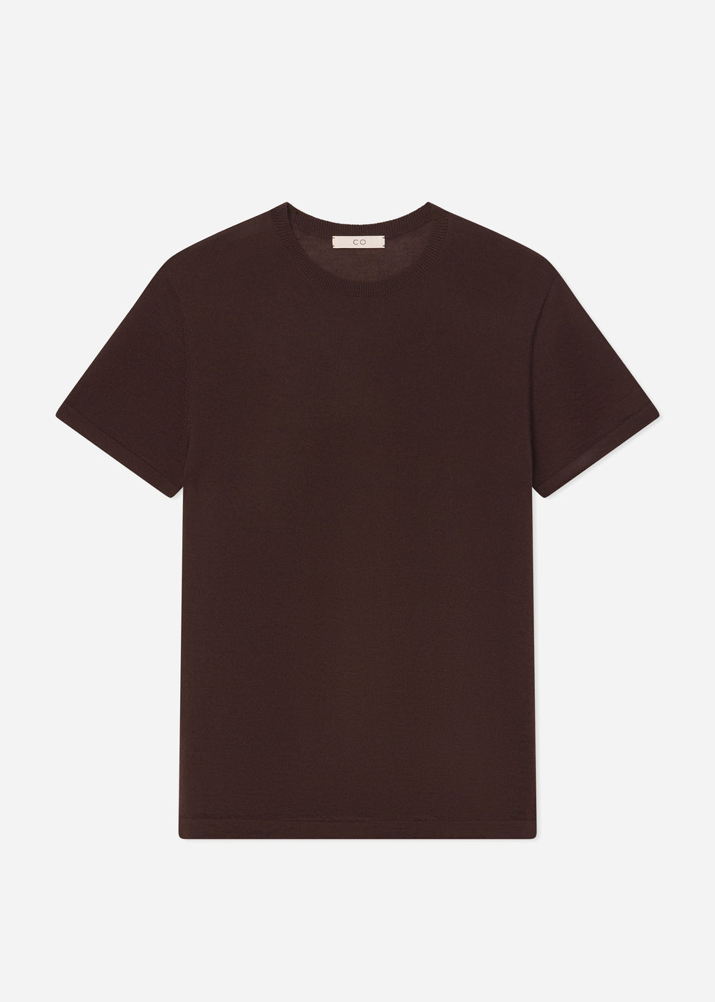 T-Shirt in Fine Cashmere - Chocolate - CO