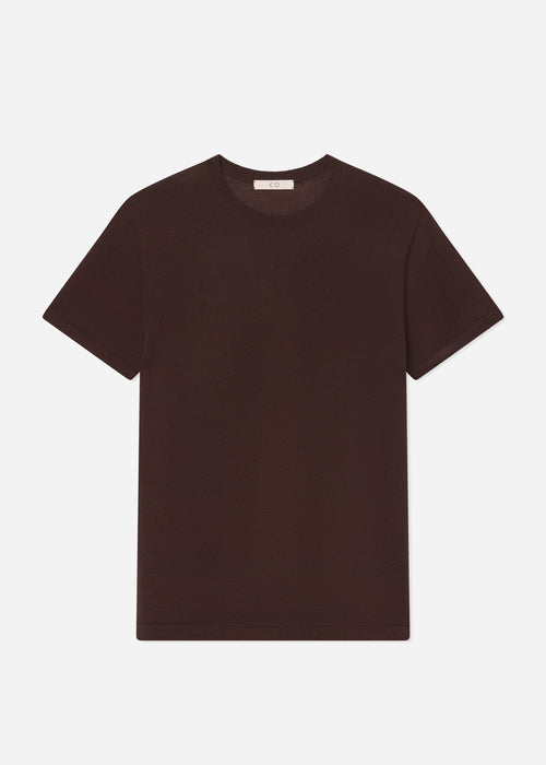 T-Shirt in Fine Cashmere - Chocolate, image 4 of 4