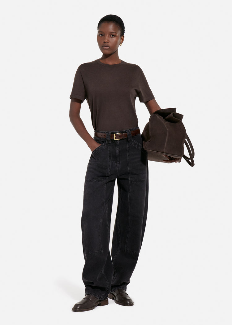 T-Shirt in Fine Cashmere - Chocolate, image 1 of 4