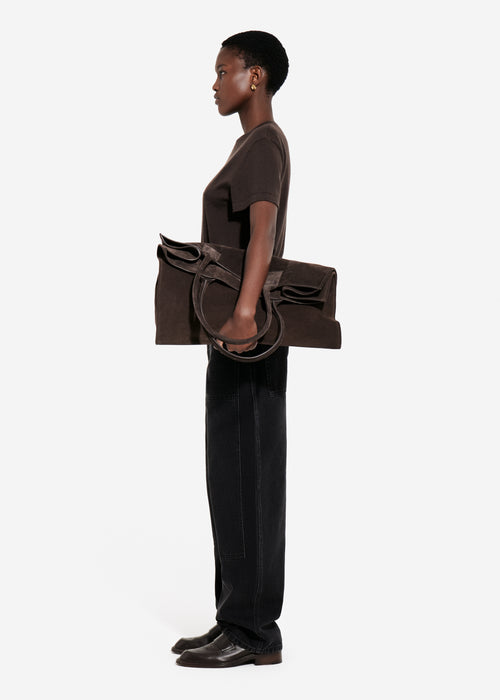 T-Shirt in Fine Cashmere - Chocolate, image 2 of 4