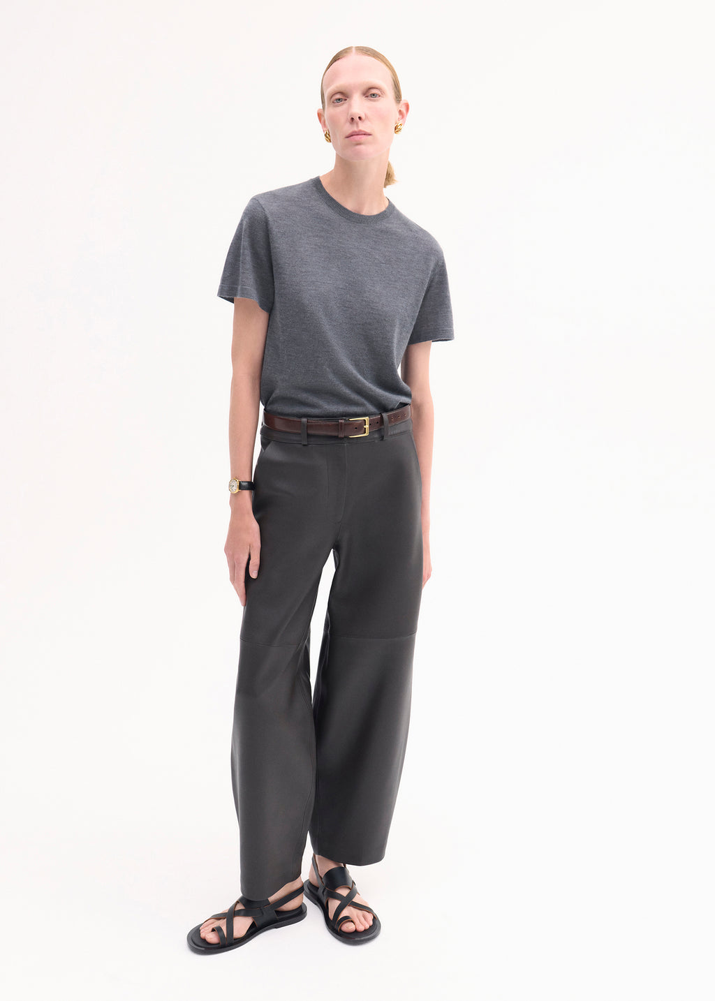 T-Shirt in Fine Cashmere - Grey - CO