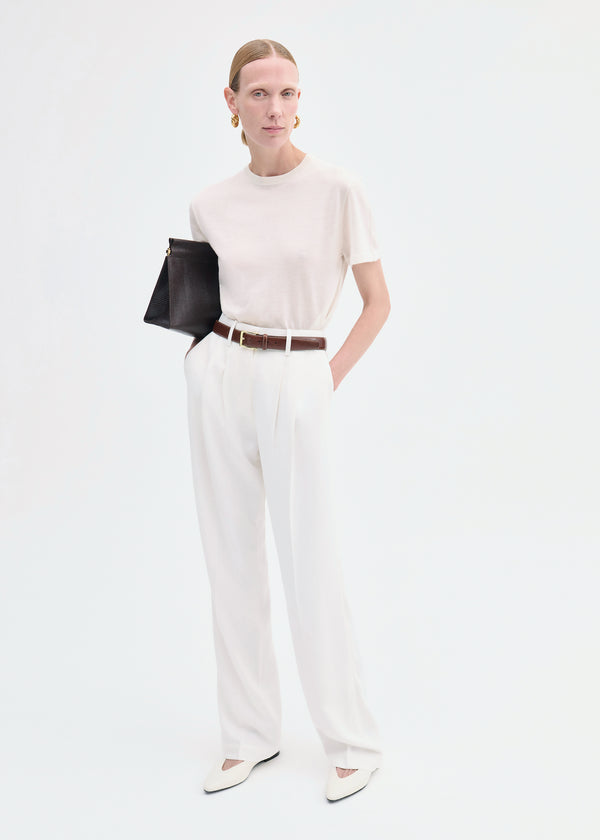 T-Shirt in Fine Cashmere - Ivory - CO