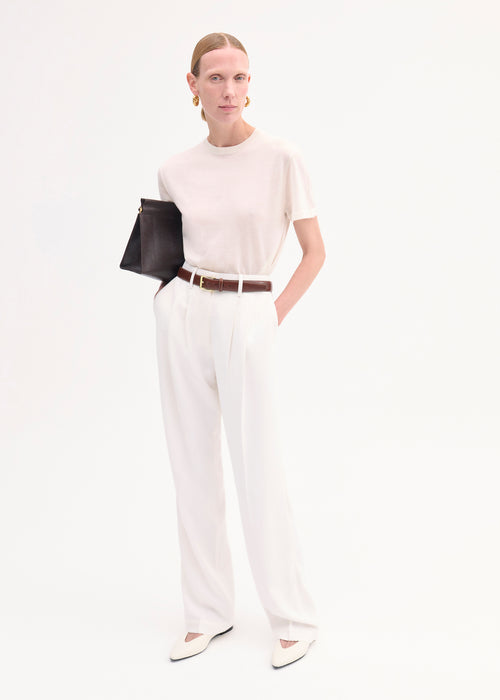 Pointed Ballerina Leather Flat in Ivory, image 5 of 5