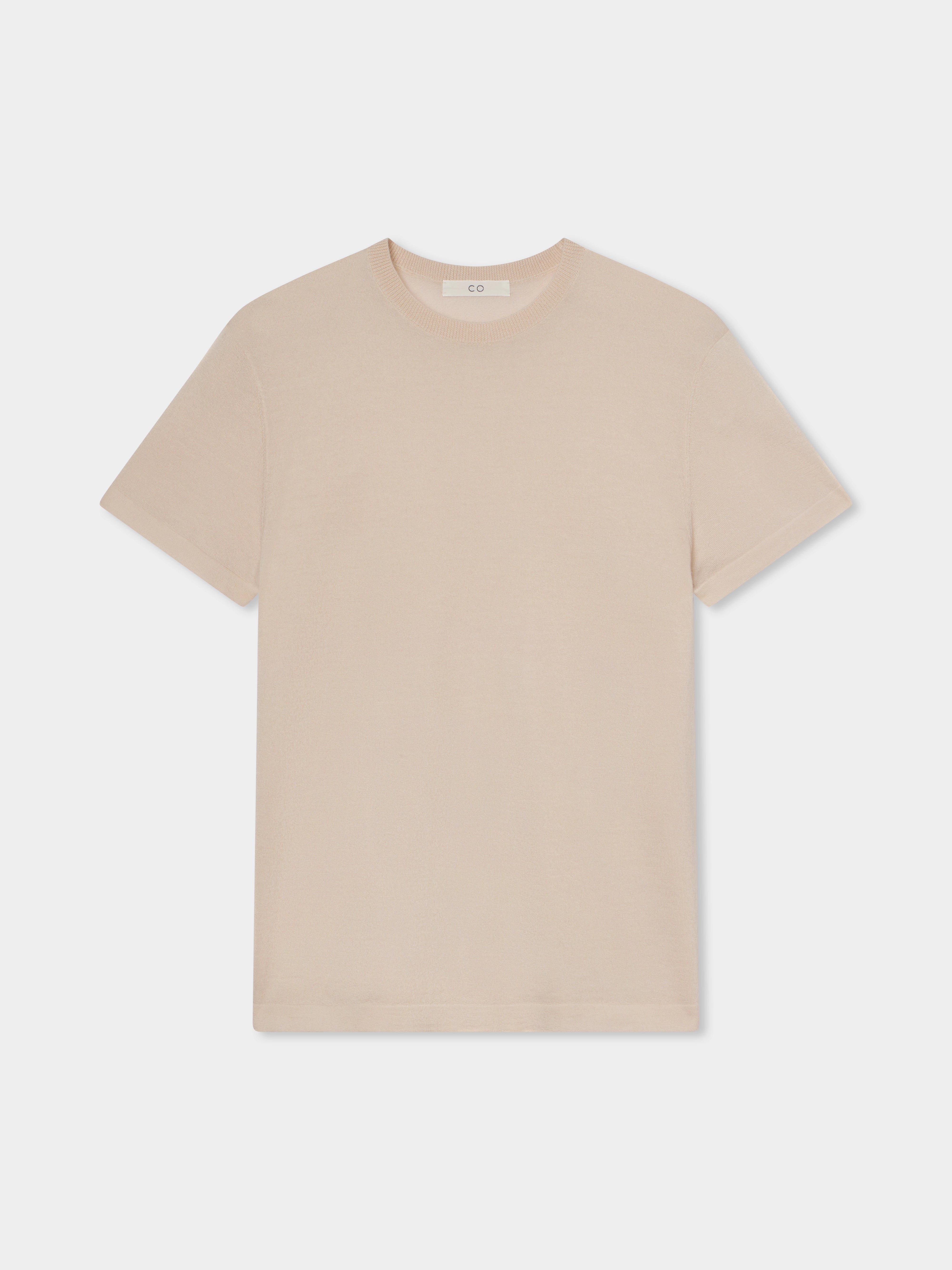 Relaxed Tee in Fine Cashmere - Whisper Pink