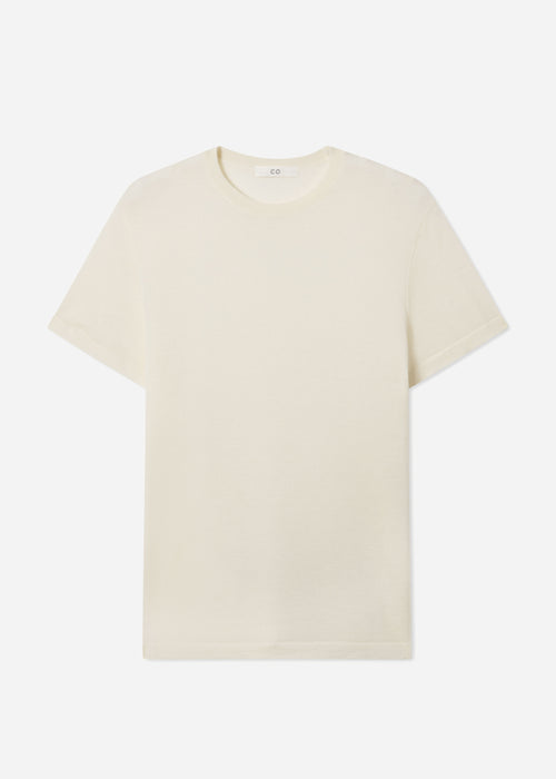 T-Shirt in Fine Cashmere - Ivory, image 5 of 5