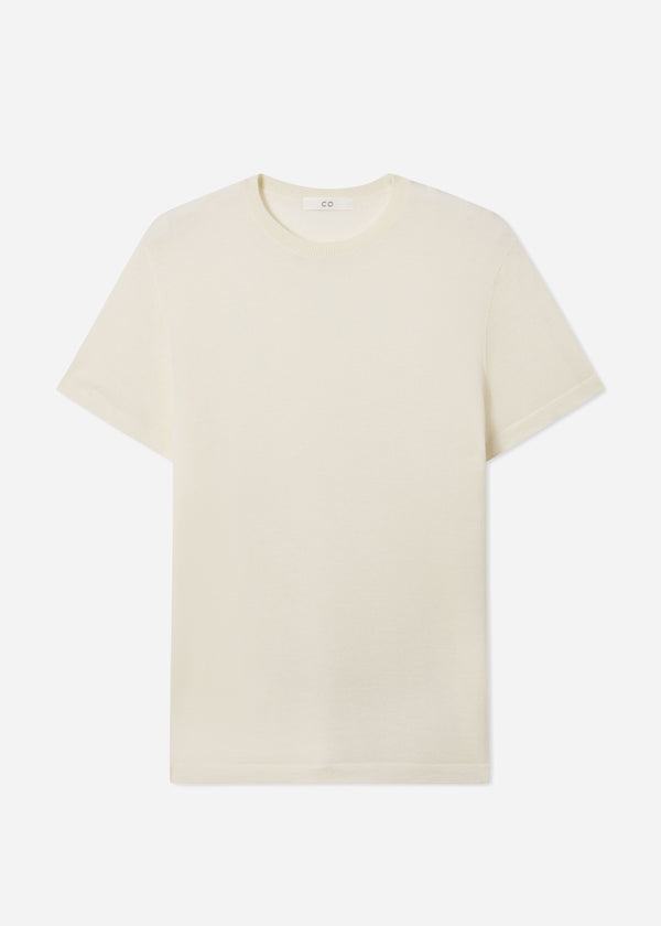 T-Shirt in Fine Cashmere - Ivory - CO