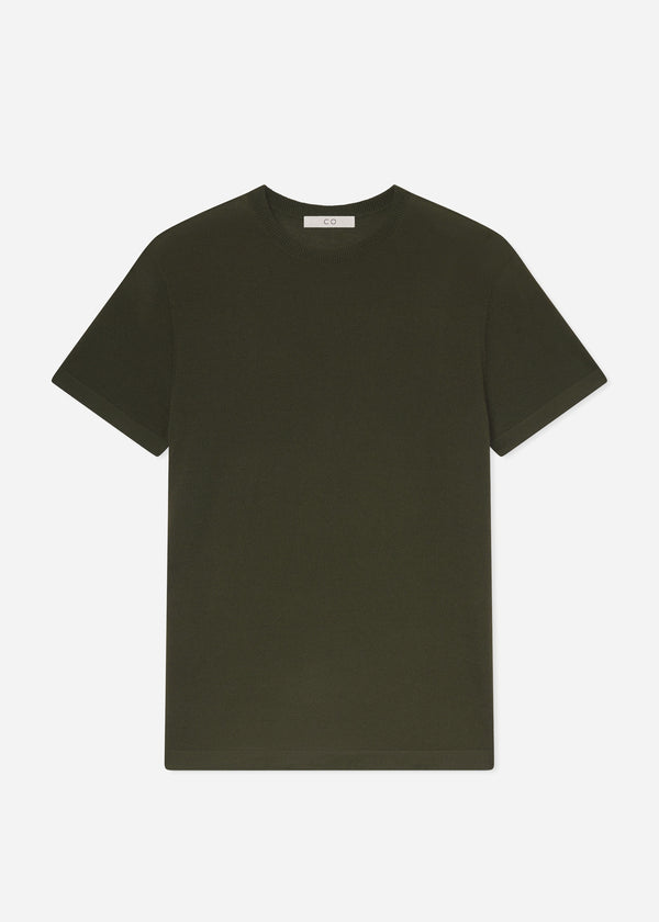 Relaxed Tee in Fine Cashmere - Olive - CO