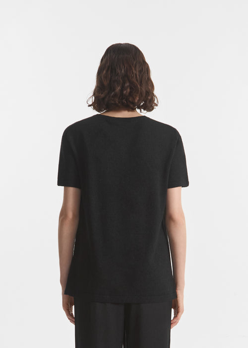 T-Shirt in Silk Linen - Black, image 3 of 4