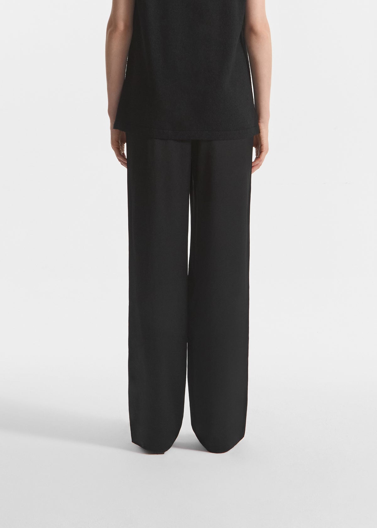 Elastic Waist Pant in Silk - Black, image 4 of 5
