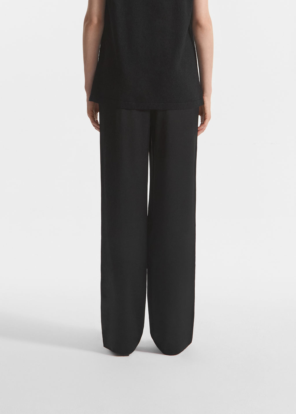 Elastic Waist Pant in Silk - Black - CO