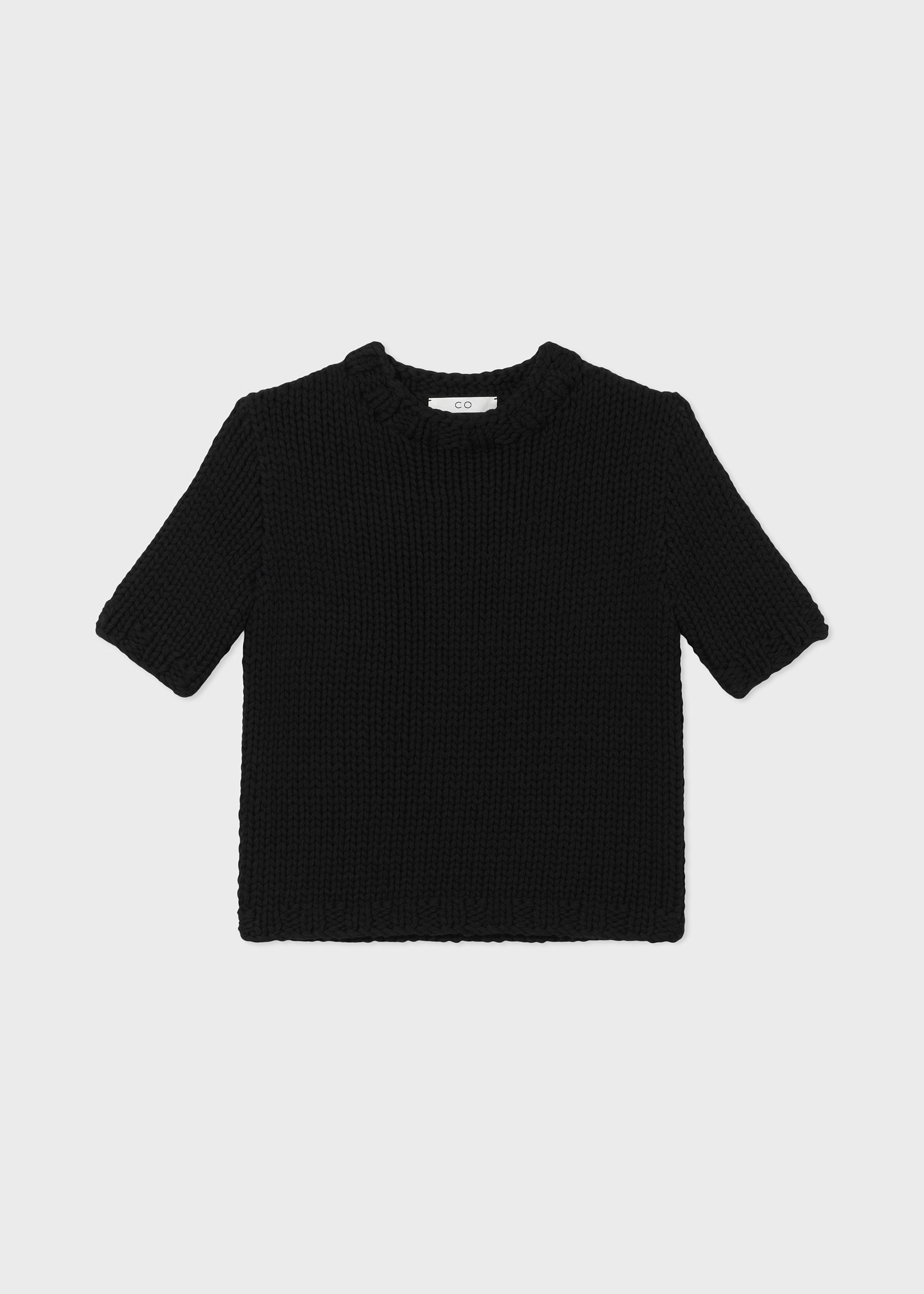 Fitted Sweater in Cotton Knit - Black