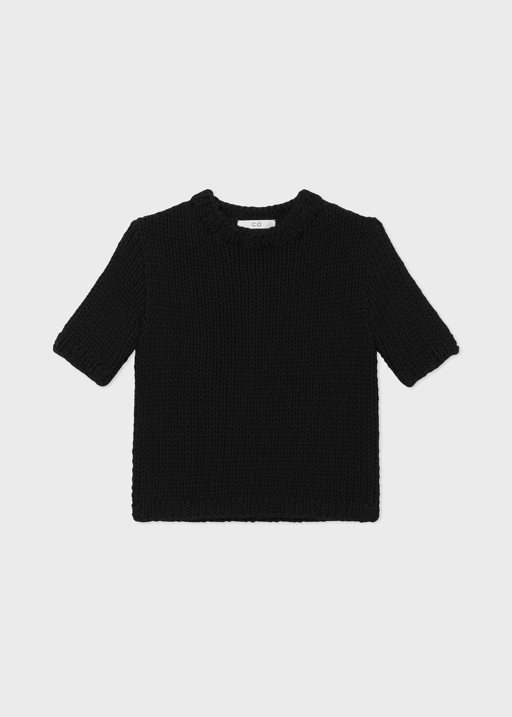 Fitted Sweater in Cotton Knit - Black - CO